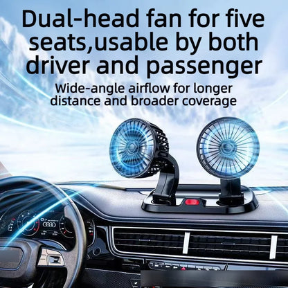 5V/12V/24V Car Fan Cooling Dual/Three Head USB Cooler Adjustable Auto Cooler Air Fan Car Accessories Wind Regulation