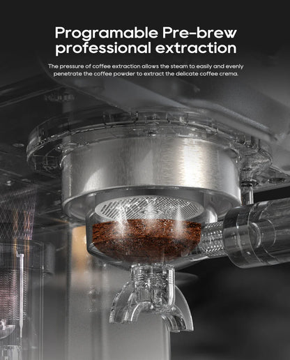 HiBREW H10A Black Espresso Machine Temperature Volume Pre Brewing Adjustable 58mm Portafilter Cappuccino Coffee Maker