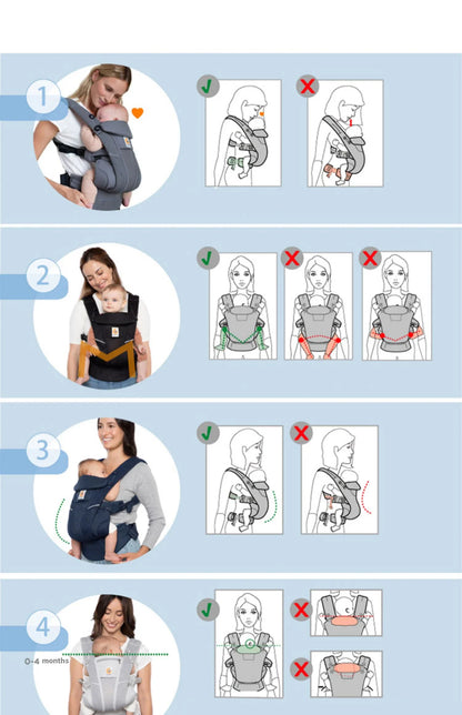 Ergobaby All Carry Positions Breathable mesh baby carrier, enhancing lumbar support and airflow (7-45 pounds)
