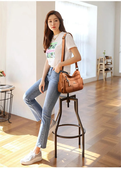 Genuine Brand PU Leather Sac Luxury Handbags Women Bags Designer Shoulder Crossbody Hand Bags for Women 2022 Purses and Handbags