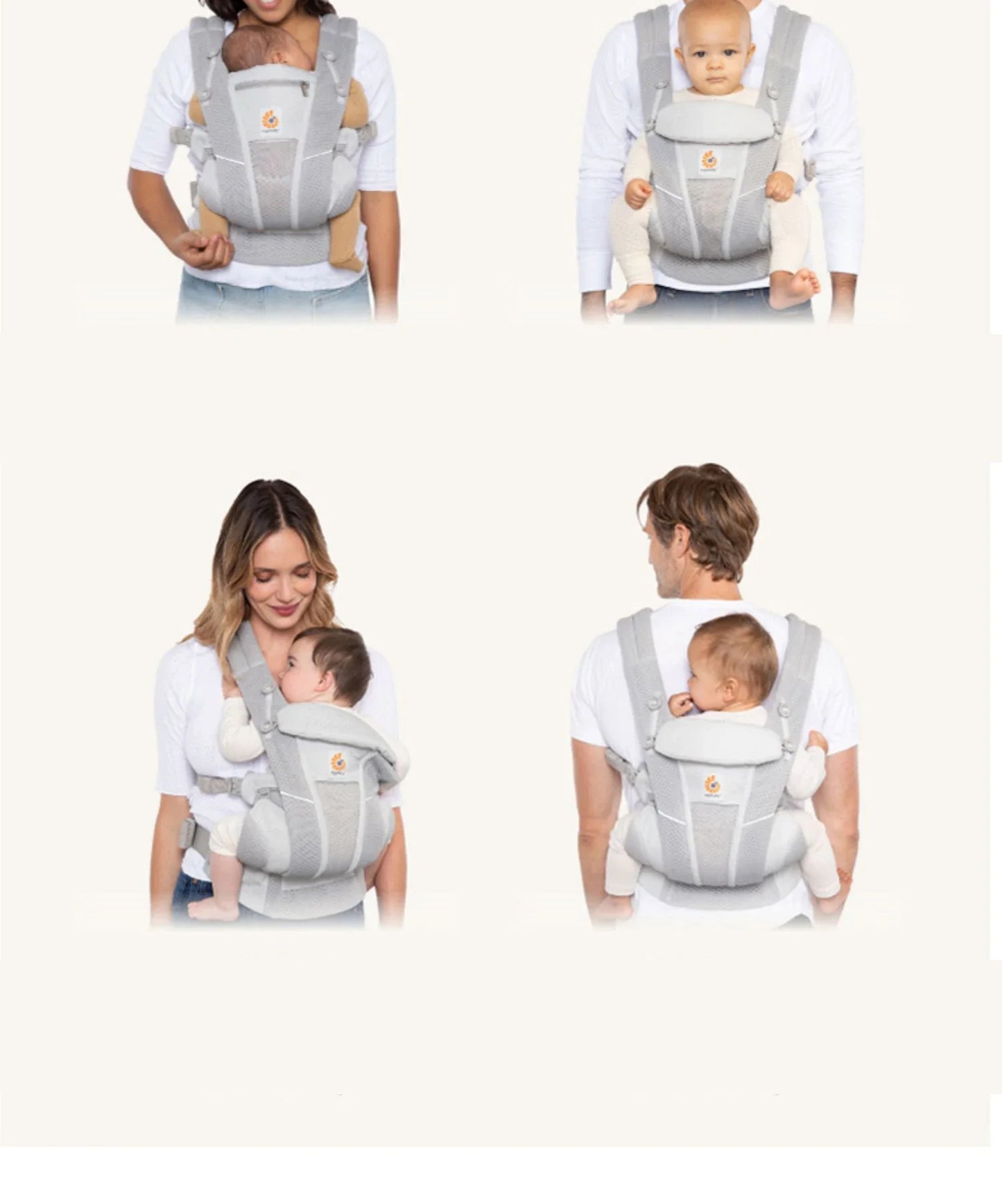 Ergobaby All Carry Positions Breathable mesh baby carrier, enhancing lumbar support and airflow (7-45 pounds)