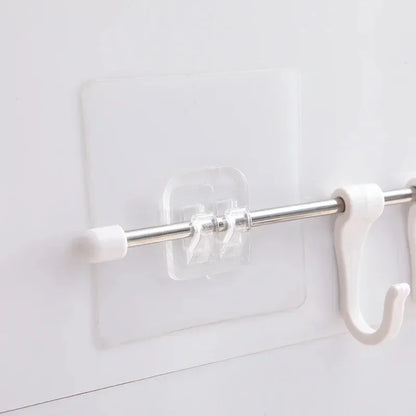 50-10Pcs Transparent Self-Adhesive Hooks Home Organization Storage Hook Waterproof Traceless Hanging Hook Kitchen Bathroom Hooks