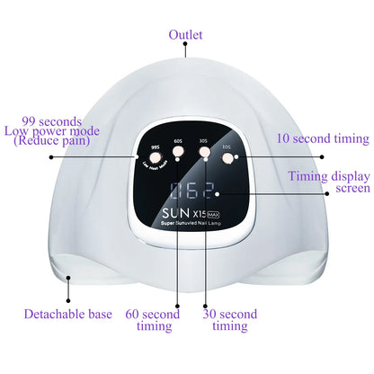 SUN X15 MAX High-Power Nail Drying Lamp For Gel Nails 280W 66LEDS Gel Polish Drying Machine With Auto Sensor UV LED Nail Lamp