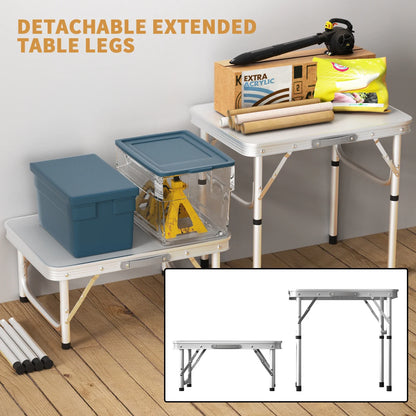 Folding Picnic Table Outdoor,Folding computer table,2x1.5x1/2Ft, for Homework Compact Handy Camping Table Garden Party BBQ