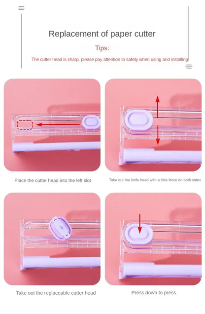 A4 Bidirectional Cutting  Paper Cutter with Pull-out Ruler for Photo Trimmers Scrapbook Lightweight Cutting Mat Machine
