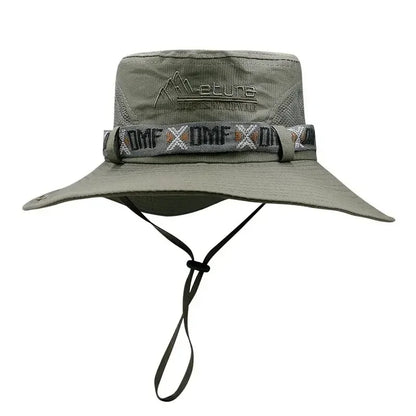 1Set bucket hat Summer Men UV Protection Hiking Beach Sunscreen Cap Bucket Hats Summer Hunting Hat Mesh Fisherman Safari Hat