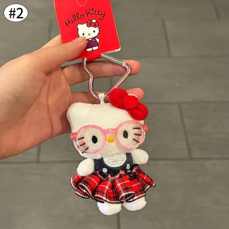 Kawaii Hello Kitty Keychain Cute Cartoon Bag Pendant Plush Doll Charms Car Key Ring Backpack Accessories Women Girl Gifts