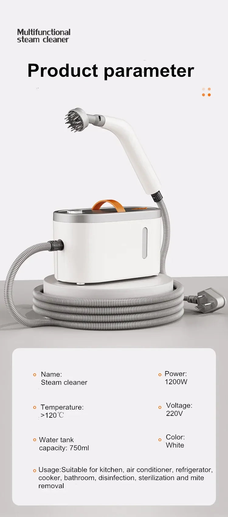 TINSOL New Handheld High Temperature Steam Cleaner Kitchen Hood Cleaner for Deep Cleaning and Sanitising Electric Steam Cleaner