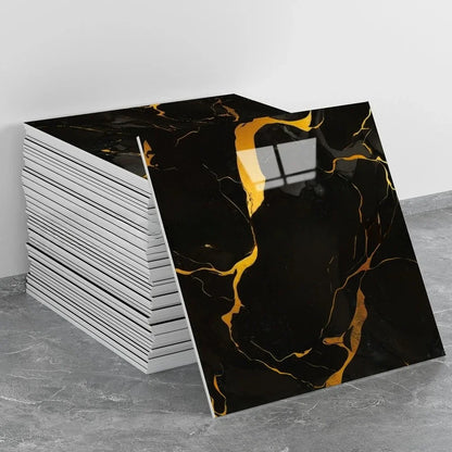 Waterproof Peel and Stick Marble Wall Tiles11.8x11.8 in Self Adhesive PVC Panels for Bathroom Kitchen and Living Room