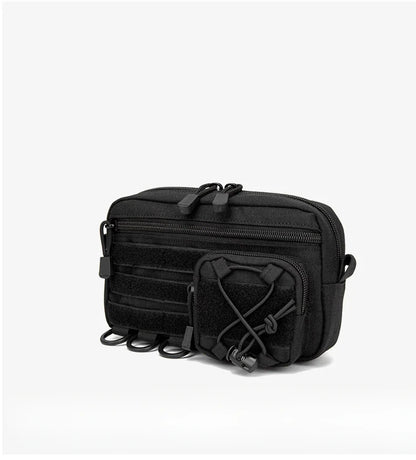 Tactical Molle Horizontal Admin Pouch with Front Drawstring Pocket EMT Pouch EDC Utility Orgaznier Bag Hunting Fanny Pack