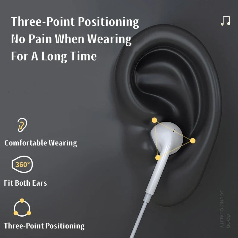 Type C 3.5mm Wired Earphones For in-ear Redmi Note Xiaomi 17 15 14 13 12 11 Pro Headphones Headset Samsung Huawei Phone Tablet