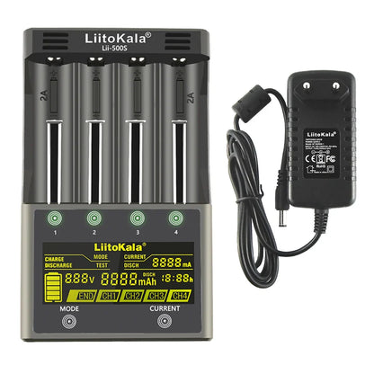 Liitokala lii-600 lii-500 lii-500S LCD 3.7V 1.2V 18650 26650 21700 Battery Charger,Test the battery capacity Touch control