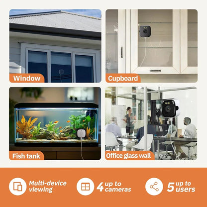 3MP Resolution Window Mini Camera Full-Color Night Vision ThroughWindow Camera Replaces Outdoor Cameras 2.4/5GHz WiFi Camera