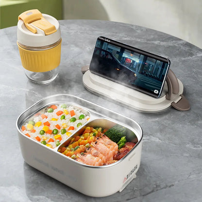 220V 110V Electric Lunch Box Stainless Steel Food Warmer Heating Bento Box 1L EU US Plug School Office Thermostatic Heater 18W