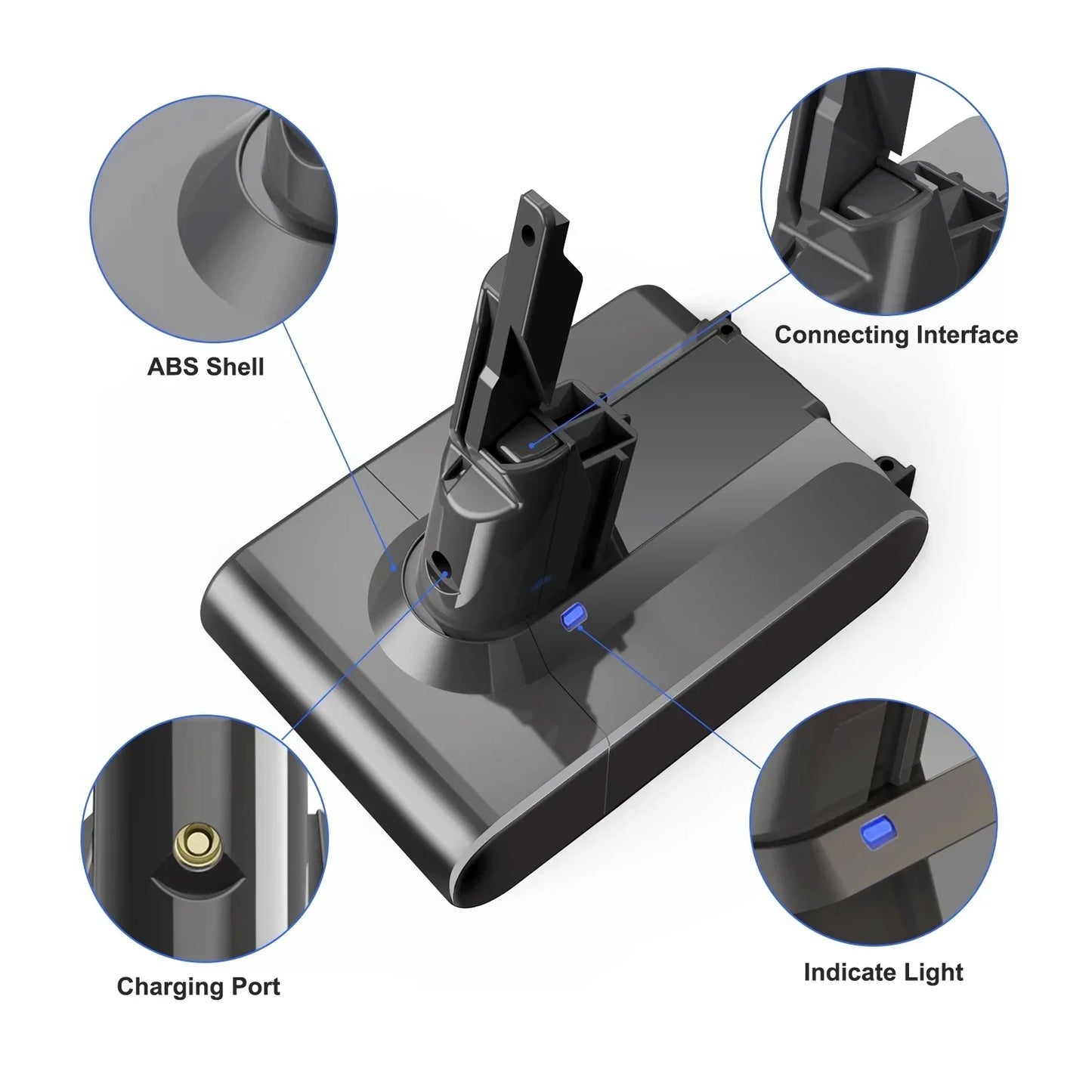 100%New Compatible with Dyson V10 V8  V11 V15 V7 Series SV07 SV09 SV10 DC62 Vacuum Cleaner rechargeable battery
