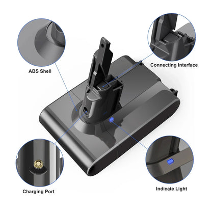 100%New Compatible with Dyson V10 V8  V11 V15 V7 Series SV07 SV09 SV10 DC62 Vacuum Cleaner rechargeable battery