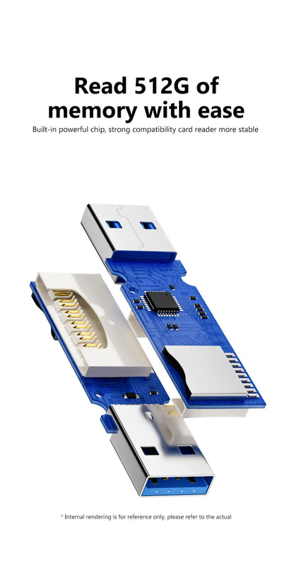 2 in 1 USB 3.0 Card Reader Micro TF sd card Reader usb adapter High Speed Cardreader TF Memory card For PC Laptop Accessories