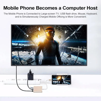 3 In 1 Usb-C Usb Hub Male To Female Hdmi-Compatible 4k Usb 3.1 Type-C To Usb 3.0 Charging Adapter For Macbook Air 12 Converter