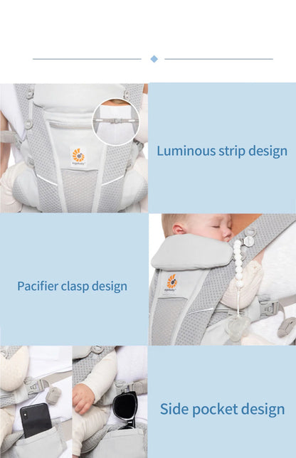 Ergobaby All Carry Positions Breathable mesh baby carrier, enhancing lumbar support and airflow (7-45 pounds)