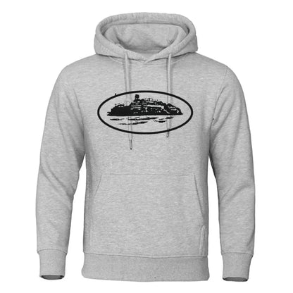 Men's Premium Hoodie Sweatshirt with General Brand Logo Comfortable Streetwear Casual Hooded Pullover for Youth