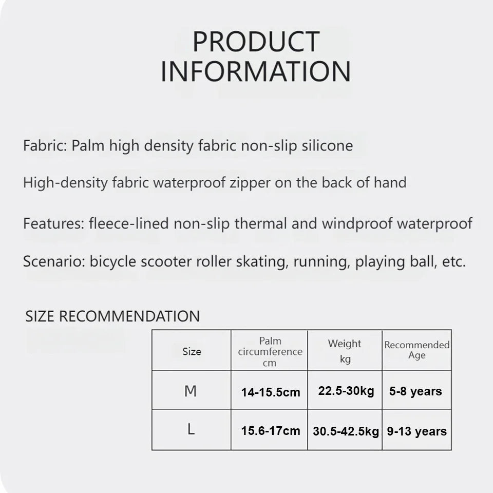GTUBIKE Kids Winter Gloves Thicken Plus Velvet Cycling Riding Mittens Warm Waterproof Children Bicycle Gloves for Boys Girls