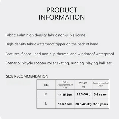 GTUBIKE Kids Winter Gloves Thicken Plus Velvet Cycling Riding Mittens Warm Waterproof Children Bicycle Gloves for Boys Girls