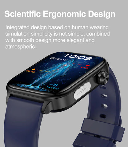 2025 New AI Diagnosis Blood Lipids Uric Acid Body composition Test Smart Watch For Men ECG+PPG Bluetooth Call Health Smartwatch