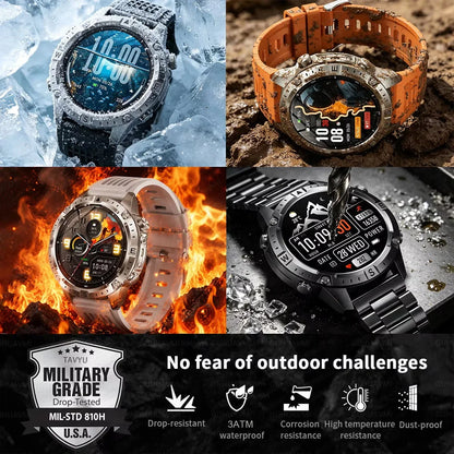 New TANK Military GPS Offline Map Smart Watch 730mAh 3 ATM Waterproof Sports Compass Heart Rate 2GB HD Bluetooth Call SmartWatch