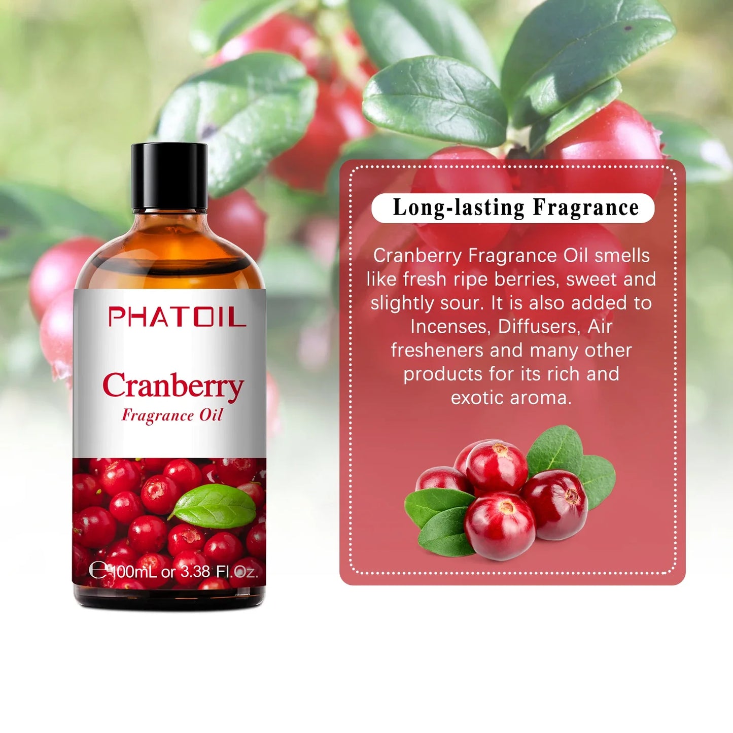 PHATOIL 100ml Aromatherapy Fragrance Oil Coconut & Vanilla Strawberry Cherry Lemon 1/2/3pcs Aroma Oil For Diffuser Candle Making