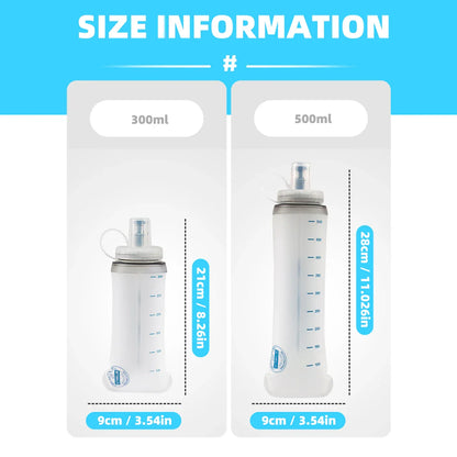 WRELS Sports Water Bottles BPA-Free Collapsible Soft Flask Running Camping Hiking Hydro Flask Soft Water Bottle for Hydration