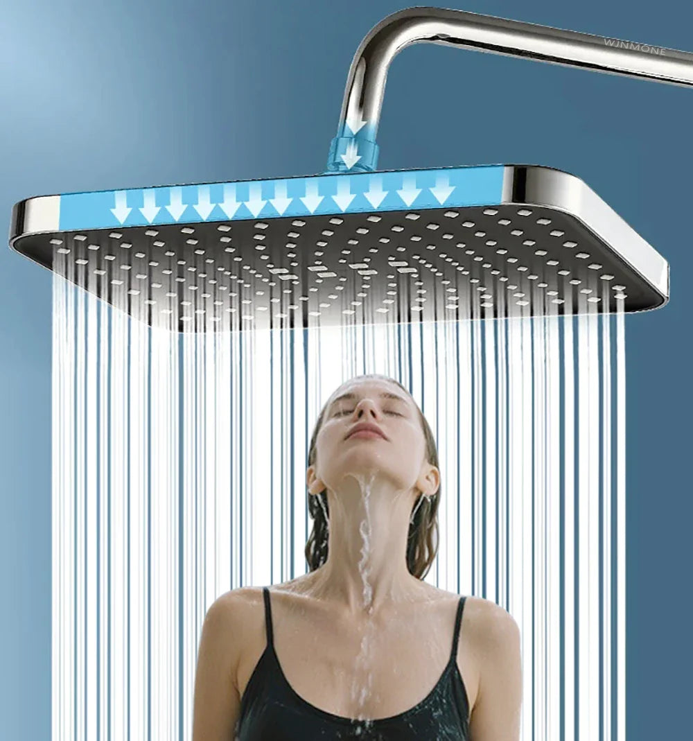 Large Flow High Pressure Shower Head Spray Bathroom Rain Shower Silicone Water-saving Nozzle Pressurization Handheld Accessories