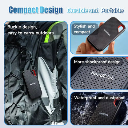 Huge Capacity Portable SSD 128TB High Speed External Hard Drive 1TB Hard Disk 2TB 4TB USB 3.1 Storage Device for Laptop/PC/Phone