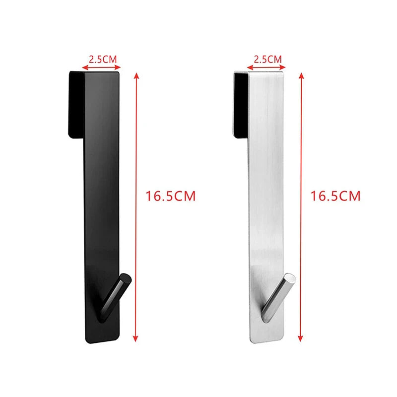 Bathroom Shower Door Back Hook Stainless Steel Over Glass Door Shower Towel Rack S-Shape Bathroom Bathrobe Hanger Holder Hooks