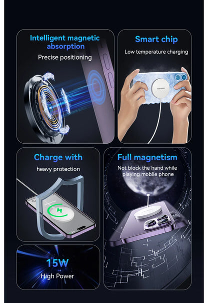 Essager 15W Magnetic Qi Wireless Chargers Fast Charging for iPhone 14 13 12 Pro Max PD Fast Charging For Xiaomi Pad Adapter