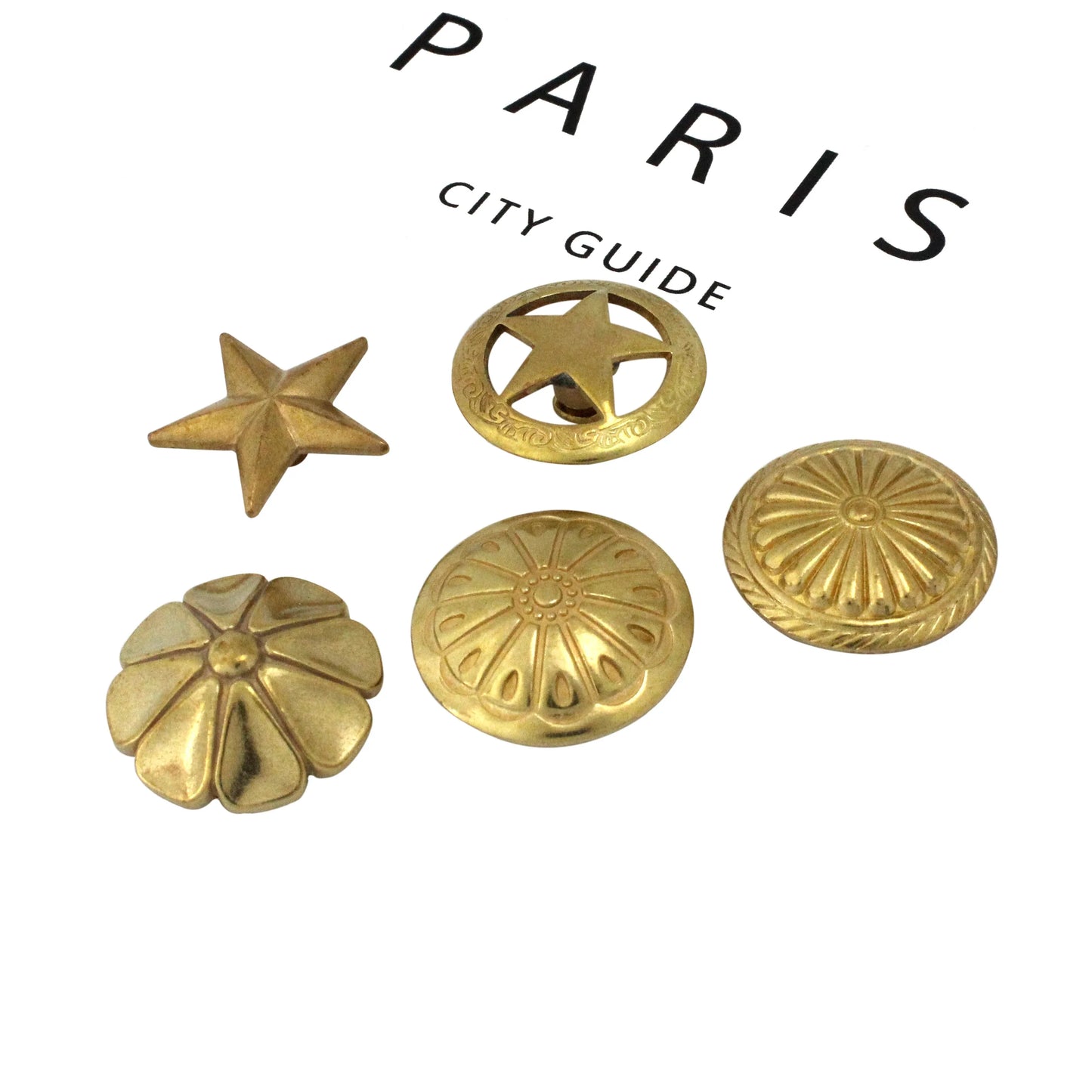 1pcs Brass Screwback Conchos Rivets Flower Star Decorative Buttons for Leather Craft Wallet Bag Saddle Belt Decor