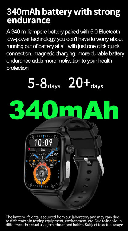 2025 New AI Diagnosis Blood Lipids Uric Acid Body composition Test Smart Watch For Men ECG+PPG Bluetooth Call Health Smartwatch