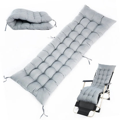10CM Thick Premium Outdoor Sun Lounger Cushion Pad ,UV Resistant Non-Slip Polyester Fabric with Hip Support Design, Grey