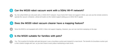 Lefant M320 Robot Vacuum Cleaner, Carpet Detection, 6,000 Pa Suction, Low Noise,  210 Mins Runtime, Self-Charging, Ideal for Har
