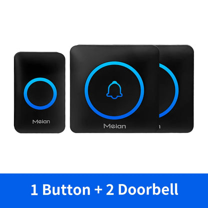 Meian IP65 Waterproof Wireless Doorbell Smart Home Outdoor Door Bell 60 Ringtone 5 Volume Adjustable LED Flash Smart Door Bell