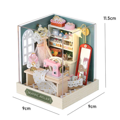 DIY Wooden Doll House Handmade Duplex Apartment Production 3D Puzzle Assembly Building Duplex Apartment Model Toy Children Gifts