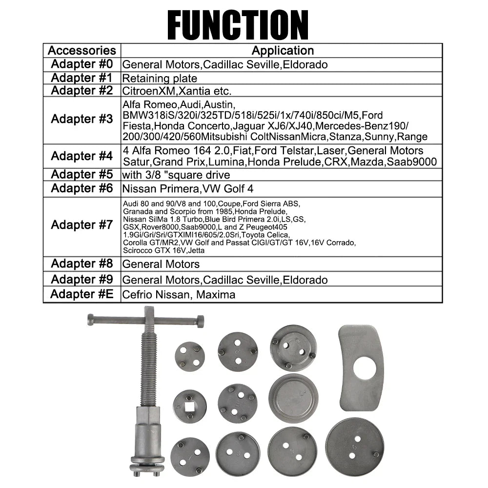 12PCS/13PCS/18PCS/21PCS/22PCS Durable And Reliable Convenient Rewind Back Brake 1 Set Car Disc Brake Caliper