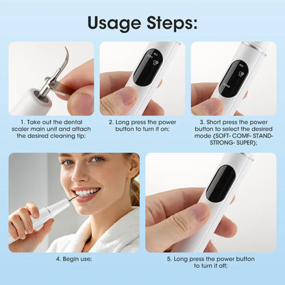 Electric Ultrasonic Dental Scaler 5 Modes Calculus Oral Tartar Remover Tooth Stain Cleaner Teeth Whitening Oral Care