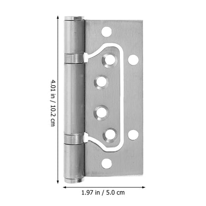 2Pcs Premium Stainless Steel Furniture Hinge Thicken Bearing Anti Rust Quiet Closing Door Hinge for Wooden Door Shed Warehouse