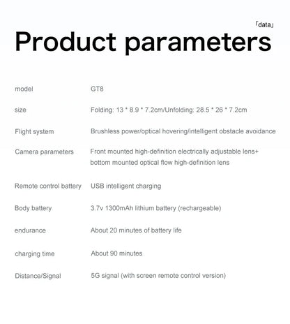 2026 New GT8 Drone GPS 8K Professional HD 360° Dual Cameras 5G WIFI Brushless Motors Obstacle Avoidance Foldable Quadcopter Toys