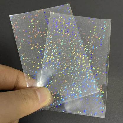 100PCS Holographic Card Sleeves photcard Protector 65x90mm for Magic TCG gaming cards, Anti-Scratch Glittering Foil Film
