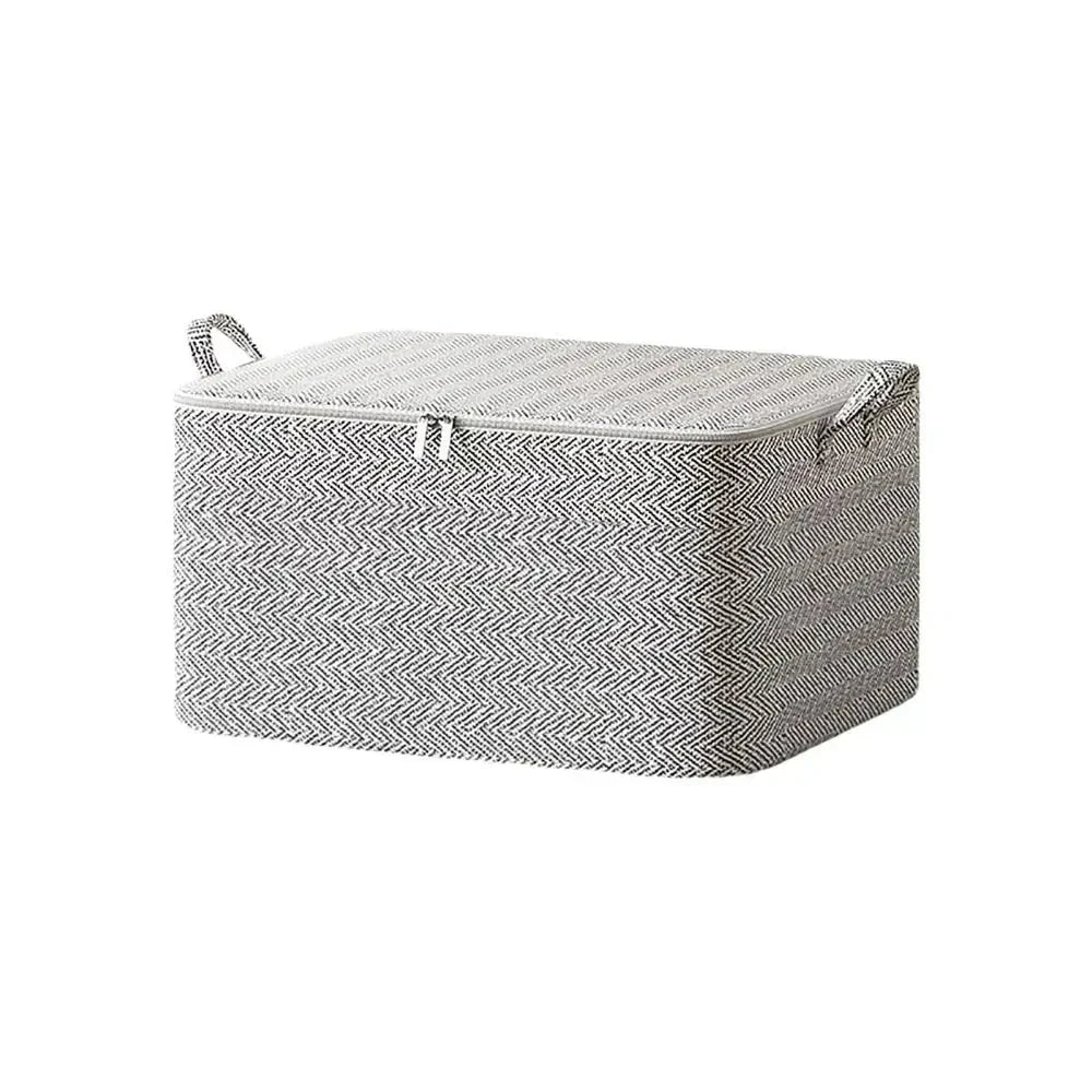 Non-woven Quilt Storage Bag with Lids Zipper Foldable Clothes Quilt Bins Container Large Capacity Dust-proof Bag Organize