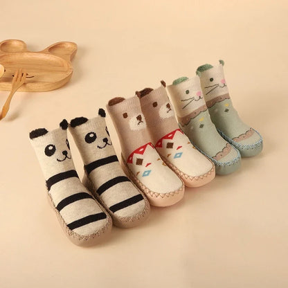 Winter Baby Cute Cartoon Animal Floor Socks with Rubber Anti Slip Sole Cotton Warm Shoes for Infant Girls Boys Slipper Stuff