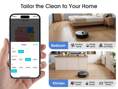 Lubluelu 6500Pa Sweeping Robot Vacuum Cleaner with Mapping Self Collection Dust App Control Dragging Cleaning Sweep Floor for Home Office