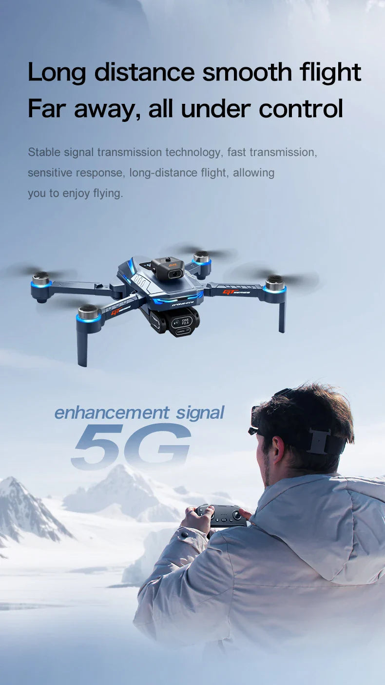New GT8 Drone 8K Professional HD Dual Cameras Screen Remote 5G WIFI Brushless Motor Obstacle Avoidance Foldable Quadcopter Toys