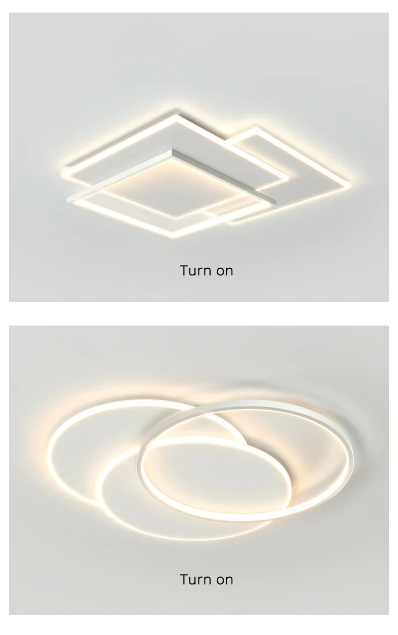 Modern Nordic Led Ceiling Light Square Minimalist Lamps for Kitchen Living Dining  Room Art Home Decoration Chandelier
